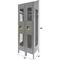 Casiers ventil&eacute;s, Bloc de 2, 24" x 18" x 88", Acier, Gris, D&eacute;mont&eacute;, Perfor&eacute; Distribution Élite MP