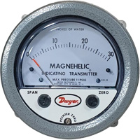 Manom&egrave;tre diff&eacute;rentiel et &eacute;metteur de signalisation de s&eacute;rie 605 Magnehelic,  4", 0 - 30 po en c.e., Fixation sur panneau, Analogique Distribution Élite MP