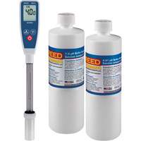Long Stem pH Meter & 4pH/7pH Buffer Solution Kit Distribution Élite MP