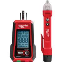 Voltage Detector with LED & GFCI Receptacle Tester Kit, 50 V - 1000 V, Display & Sound Alert Distribution Élite MP