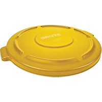 Round Brute&reg; Tops, Flat Lid, Plastic/Polyethylene, Fits Container Size: 22" Dia. Distribution Élite MP