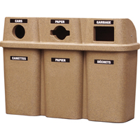 Contenants de recyclage Bullseye, Bord de rue, Plastique, 3 x 22 gal. US Distribution Élite MP