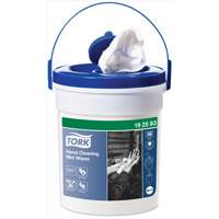Lingettes humides nettoyantes pour les mains en seau, 58 lingettes, 10-3/5" x 10-3/5" Distribution Élite MP