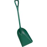 One-Piece Metal Detectable Shovel, 13-3/4" x 17" Blade, 42-1/2" Length, Plastic, Green Distribution Élite MP