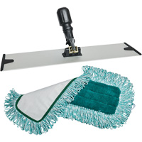 Dust Mop Pad & Frame, Hook and Loop Style, Polyester, 18" L x 5-3/4" W Distribution Élite MP