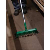 Push Broom Head, Fine/Stiff Bristles, 16-1/2", Polyester/Polypropylene, Green Distribution Élite MP