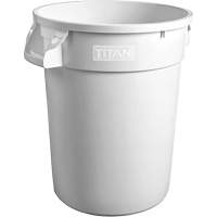 White Titan Heavy-Duty Garbage Container, Plastic, 20 US gal. Distribution Élite MP