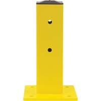 Single Guard Rail Post, Steel, 5" L x 17" H, Safety Yellow Distribution Élite MP