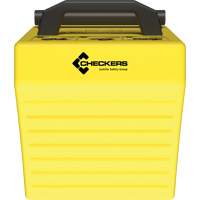 Cale de roue ultra-robuste pour l'exploitation mini&egrave;re Checkers Safety, PEHD, Jaune, 14-1/2" la x 17-1/2" p x 16" h Distribution Élite MP