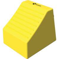 Cale de roue ultra-robuste pour l'exploitation mini&egrave;re Checkers Safety sans support, PEHD, Jaune, 14-1/2" la x 17-1/2" p x 16" h Distribution Élite MP