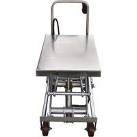 Pneumatic Hydraulic Scissor Lift Table, Stainless Steel, 35-1/2" L x 20" W, 800 lbs. Cap. Distribution Élite MP