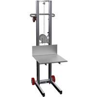 Empileur &agrave; plateforme, M&eacute;canisme Treuil manuel, Capacit&eacute; de 400 lb, Levage max de 58" Distribution Élite MP