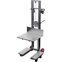 Empileur &agrave; plateforme, M&eacute;canisme Treuil manuel, Capacit&eacute; de 400 lb, Levage max de 60" Distribution Élite MP