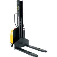 Narrow Mast Powered Lift Stacker, Electric Operated, 1500 lbs. Capacity, 118" Max Lift Distribution Élite MP