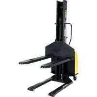 Narrow Mast Powered Lift Stacker, Electric Operated, 1500 lbs. Capacity, 63" Max Lift Distribution Élite MP