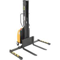 Narrow Mast Powered Lift Stacker, Electric Operated, 1000 lbs. Capacity, 63" Max Lift Distribution Élite MP