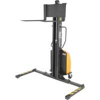 Narrow Mast Powered Lift Stacker, Electric Operated, 1000 lbs. Capacity, 63" Max Lift Distribution Élite MP