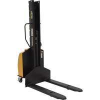 Narrow Mast Powered Lift Stacker, Electric Operated, 1000 lbs. Capacity, 63" Max Lift Distribution Élite MP