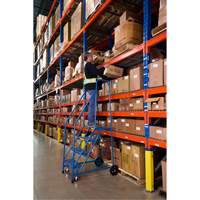 CSA-Certified Rolling Step Ladder, 4 Steps, 22" Step Width, 37" Platform Height, Steel Distribution Élite MP