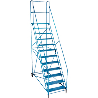 CSA-Certified Rolling Step Ladder with Locking Step, 12 Steps, 30" Step Width, 109" Platform Height, Steel Distribution Élite MP
