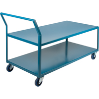 Heavy-Duty Low Profile Shop Carts, 2 Tiers, 30" W x 60" D x 40" H, 1200 lbs. Cap. Distribution Élite MP