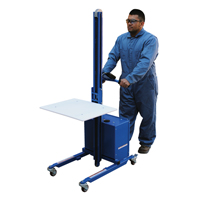 Gerbeur &agrave; plateforme &agrave; &eacute;l&eacute;vation rapide, M&eacute;canisme &eacute;lectrique, Capacit&eacute; de 175 lb, Levage max de 57" Distribution Élite MP