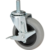 Stem Caster, Swivel with Brake, 3" (76 mm) Dia., 80 lbs. (36 kg.) Capacity Distribution Élite MP