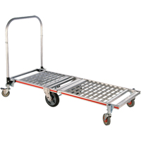 Chariot &agrave; plateforme repliable &agrave; six roues, Aluminium, 1550 lb, 61-7/8" lo x 23-1/4" la, Hauteur 39" Distribution Élite MP