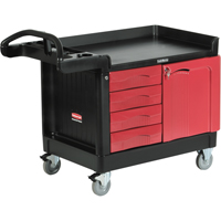 Trademaster Mobile Cabinets & Work Centres, 4 Drawers, 49" L x 26-1/4" W x 38" H, Black Distribution Élite MP