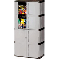Armoire robuste, Plastique, 3 Tablettes, 72" h x 36" la x 18" P, Mica et charbon Distribution Élite MP