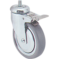 Roulette zingu&eacute;e, Pivotant avec frein, Diam&egrave;tre 3" (76 mm), Capacit&eacute; 150 lb (68 kg) Distribution Élite MP