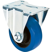 Roulette bleue, Fixe, 4" (101,6 mm), Caoutchouc, 350 lb (158,8 kg) Distribution Élite MP