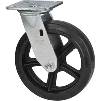 Roulette moul&eacute;, Pivotant, 8" (203,2 mm), Caoutchouc, 660 lb (299 kg) Distribution Élite MP