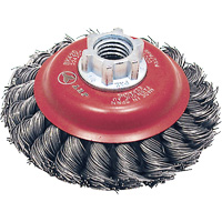 Brosse conique &agrave; fils torsad&eacute;s BK420T, Dia. 4", Fils 0,02", Arbre 5/8"-11, Acier Distribution Élite MP