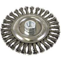 Brosse filet&eacute;e &agrave; fils nou&eacute;es et face standard, Dia. 6", Fils 0,022", Arbre 5/8"-11, Acier Distribution Élite MP