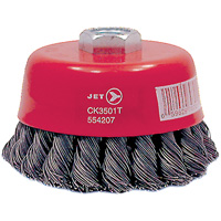 Brosse boisseau &agrave; fils nou&eacute;s torsad&eacute;s haute performance CK3501T, Dia. 3-1/2", Fils 0,02", Arbre 5/8"-11, Acier Distribution Élite MP