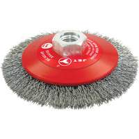 Brosse conique biseaut&eacute;e &agrave; fils sertis, haute performance, Dia. 4-1/2", Fils 0,014", Arbre 5/8"-11, Acier Distribution Élite MP