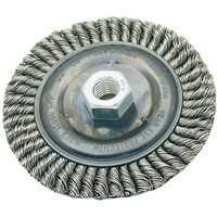 Brosse pour cordon de soudure, Dia. 4", Fils 0,022", Arbre 5/8"-11, Acier Distribution Élite MP