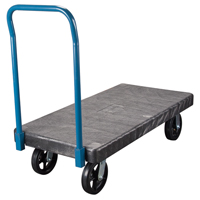 Plastic Platform Trucks, 48" L x 24" W, 2000 lbs. Cap., Mold-on Rubber Wheels Distribution Élite MP