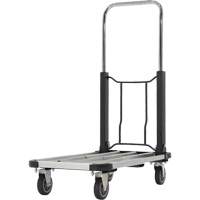 Chariot &agrave; plateforme repliable, Acier inoxydable, 300 lb, 28" lo x 16" la, Hauteur 33-1/2" Distribution Élite MP