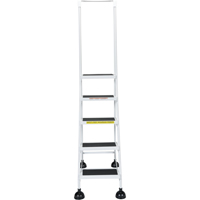 Light-Duty Stop-Step Ladders, 5 Steps, 16" Step Width, 47-11/16" Platform Height, Steel Distribution Élite MP