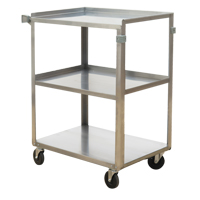 Chariots &agrave; tablette, 3 Tiers, 15-1/2" la x 32-1/8" h x 24" p, Capacit&eacute; 300 lb Distribution Élite MP