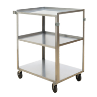 Chariots &agrave; tablette, 3 Tiers, 18" la x 32" h x 27-3/8" p, Capacit&eacute; 500 lb Distribution Élite MP