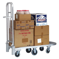 Aluminum Merchandise Cart, 20" W x 55-1/4" L, 1200 lbs. Cap., Polyurethane Wheels Distribution Élite MP