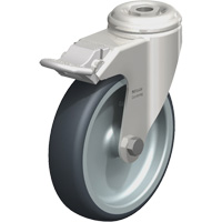 Stainless Steel Thermoplastic Elastomer Caster, Swivel with Brake, 5" (127 mm) Dia., 265 lbs. (120 kg.) Capacity Distribution Élite MP