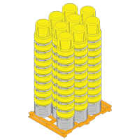 Baril emboîtable en poly&eacute;thyl&egrave;ne, 10 gal. US (8,33 gal. imp.), Dessus ouvert, Bleu Distribution Élite MP
