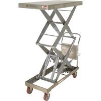 Table &eacute;l&eacute;vatrice hydraulique manuelle &agrave; ciseaux, 47-1/2" lo x 24" la, Partiellement en acier inoxydable, Capacit&eacute; 1500 lb Distribution Élite MP