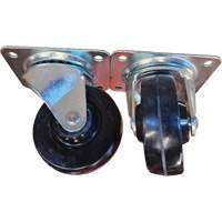 Plate Caster, Swivel, 4" (101.6 mm), Rubber, 225 lbs. (102 kg.) Distribution Élite MP