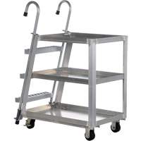 Stockpicker Truck, Aluminum, 21-7/8" W x 40" D, 3 Shelves, 660 lbs. Capacity Distribution Élite MP