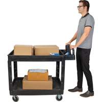 Utility Cart, 2 Tiers, 25-5/8" x 33-1/2" x 43-3/4", 550 lbs. Capacity Distribution Élite MP